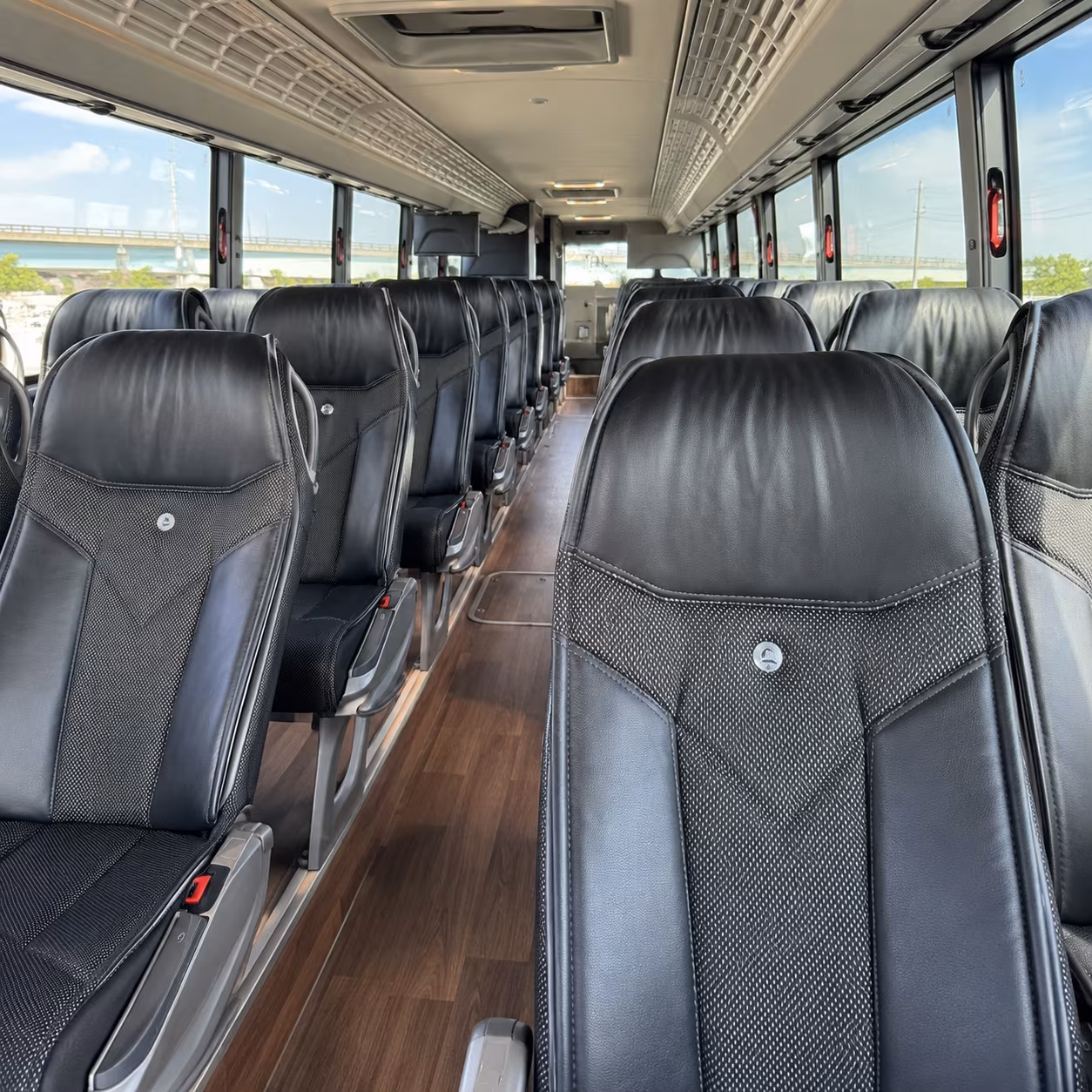 north bergen charter bus rental interior